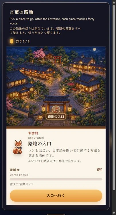 The alley map in Lantern Alley
